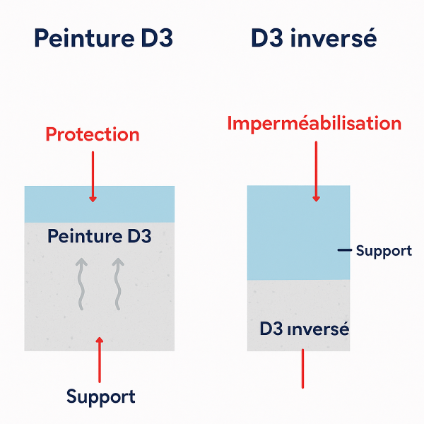 Différence entre un revêtement D3 et un système D3 inversé
